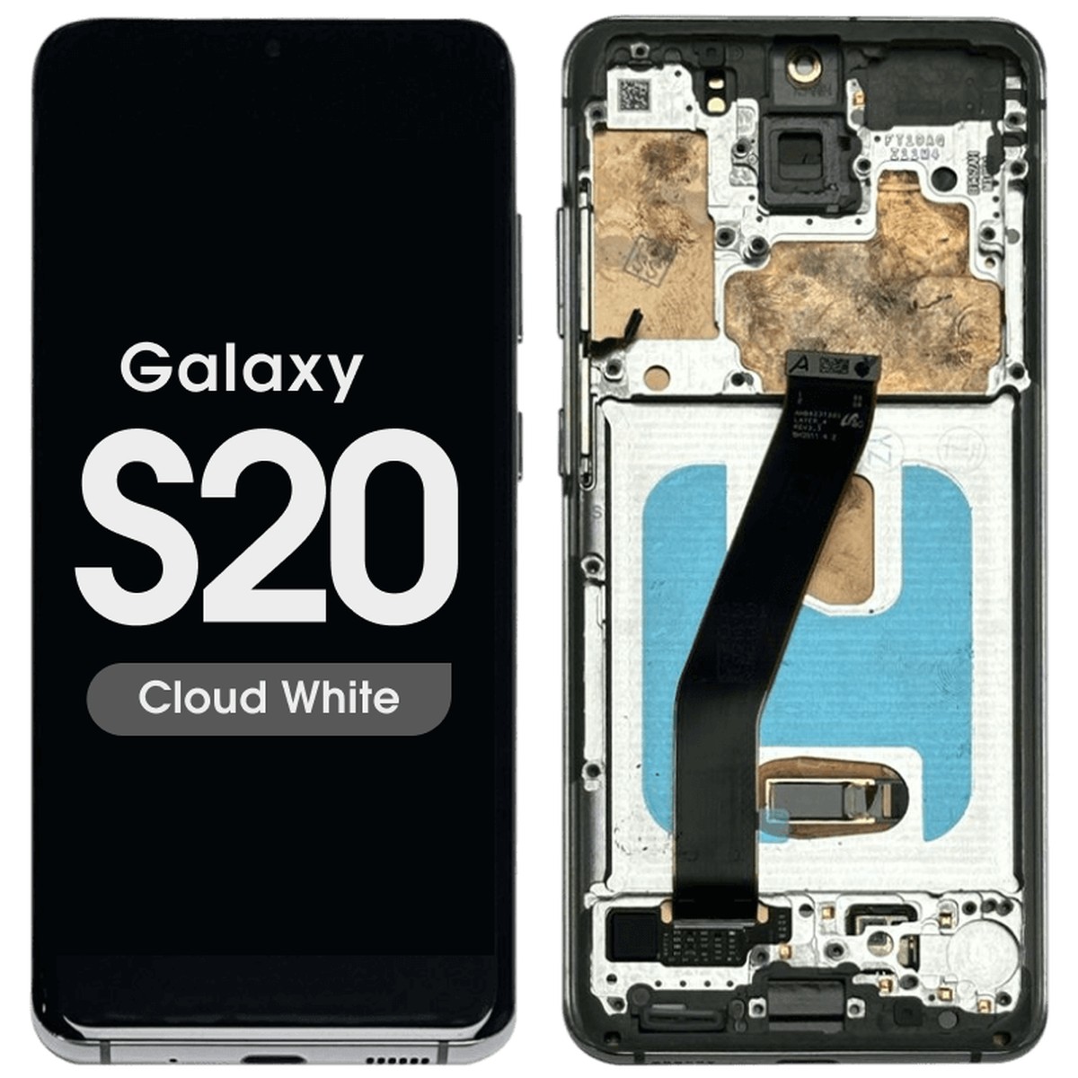 Pantalla OLED con táctil + marco Reacondicionado para Galaxy S20 (G980), Verizon 5G UW, Cloud White