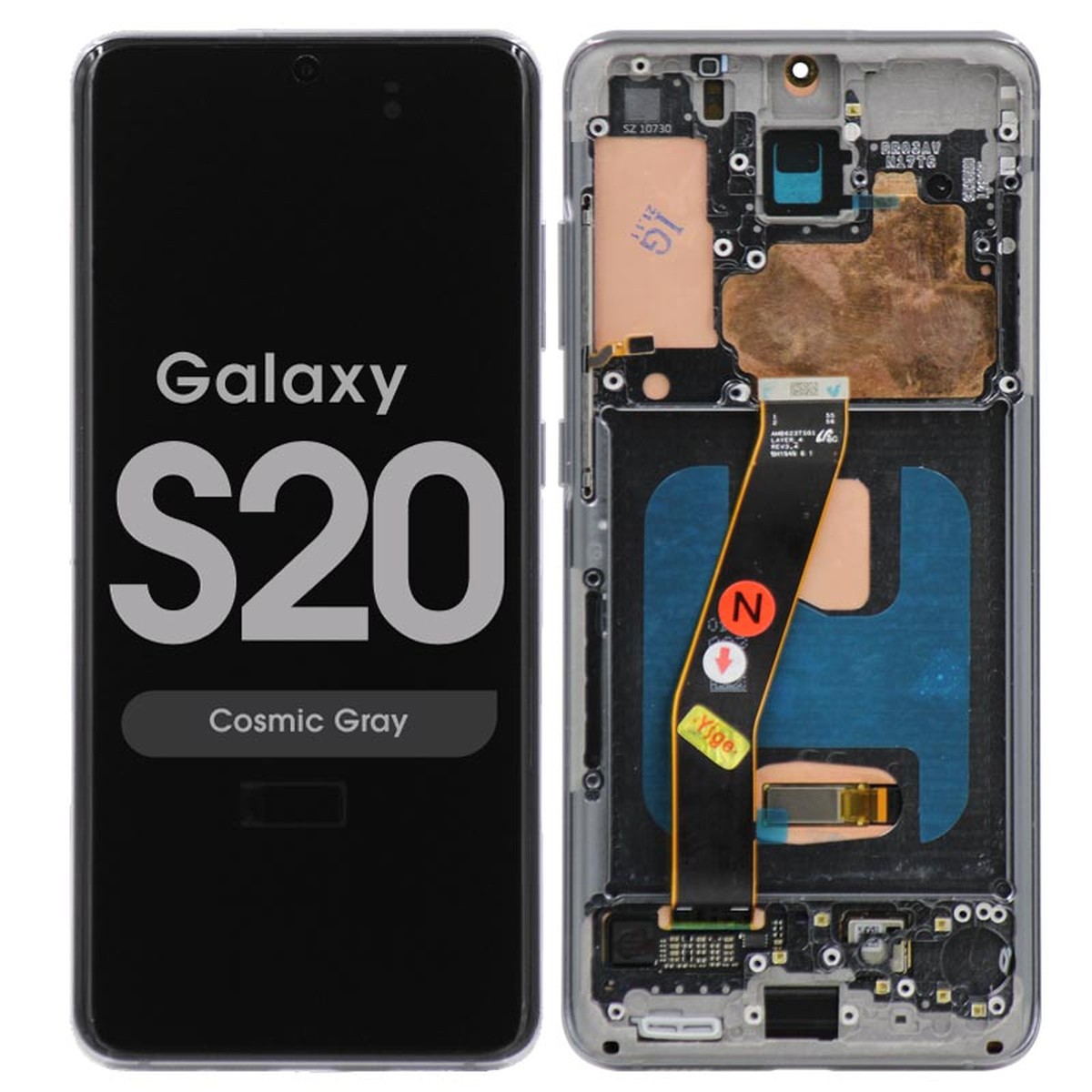 Pantalla OLED con táctil + marco Reacondicionado para Galaxy S20 (G980), Verizon 5G UW, Cosmic Gray