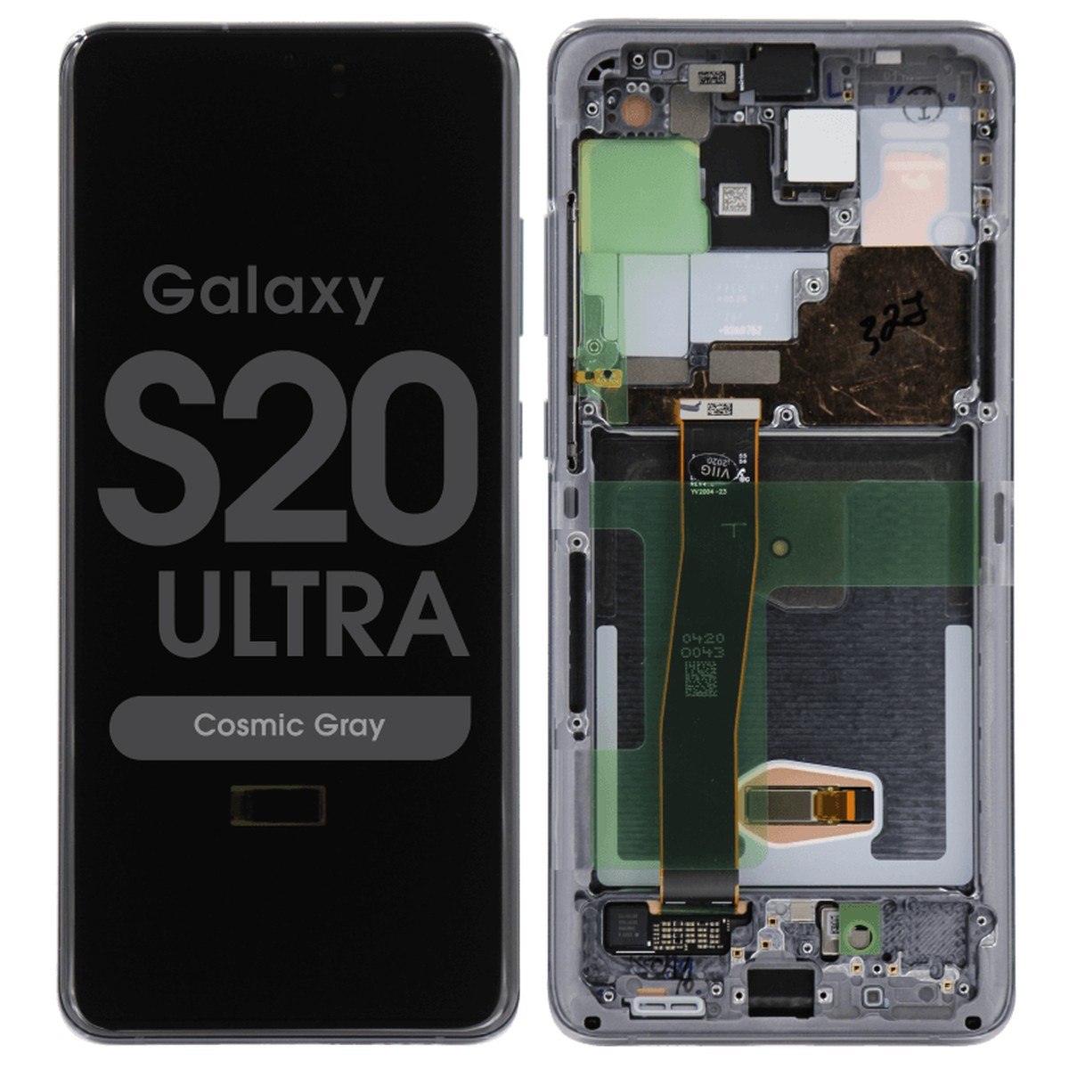 Pantalla OLED con táctil + marco Reacondicionado para Galaxy S20 Ultra (G988), Cosmic Gray