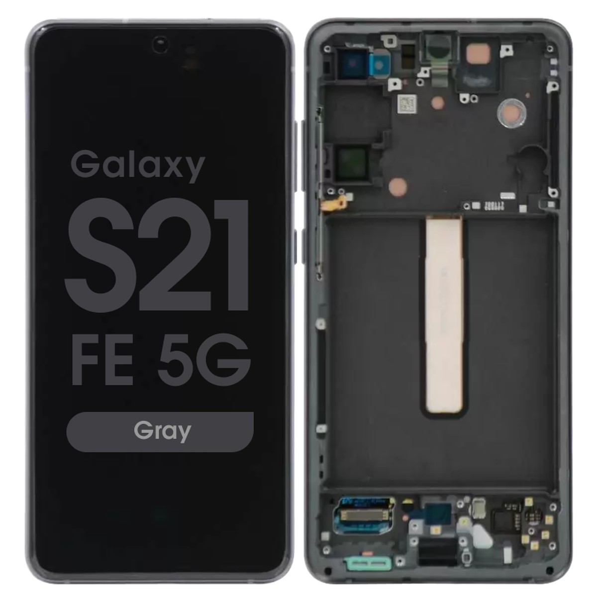 Pantalla OLED con táctil + marco Reacondicionado para Galaxy S21 FE 5G (G990U), Versión US / Internacional, Gray