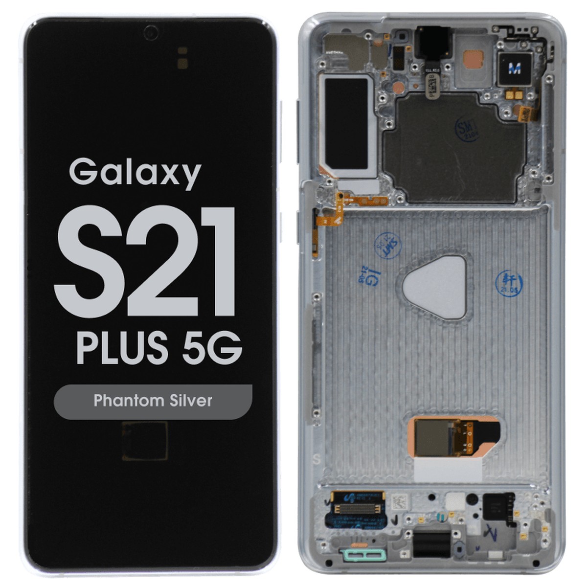 Pantalla OLED con táctil + marco Reacondicionado para Galaxy S21 Plus 5G (G996), Must Transfer Antenna for Verizon / Phantom Silver