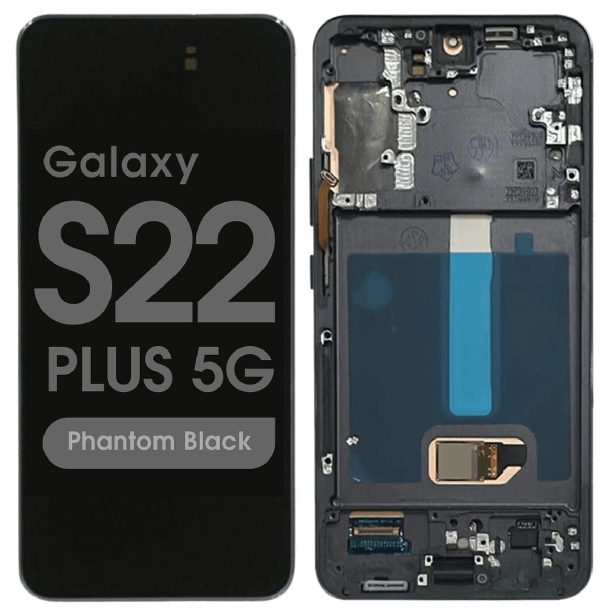 Pantalla OLED con táctil + marco Reacondicionado para Galaxy S22 Plus 5G (S906), Versión US, Phantom Black