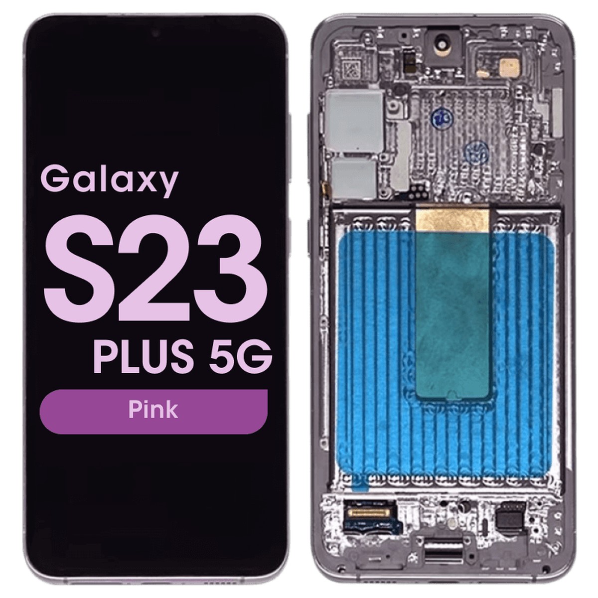Pantalla OLED con táctil + marco Reacondicionado para Galaxy S23 Plus 5G (S916), Versión US / Internacional, Pink