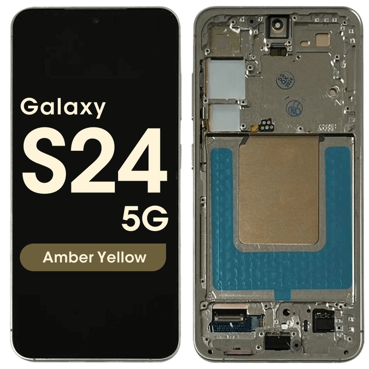 Pantalla OLED con táctil + marco Reacondicionado para Galaxy S24 5G (S921), Versión US / Internacional, Amber Yellow