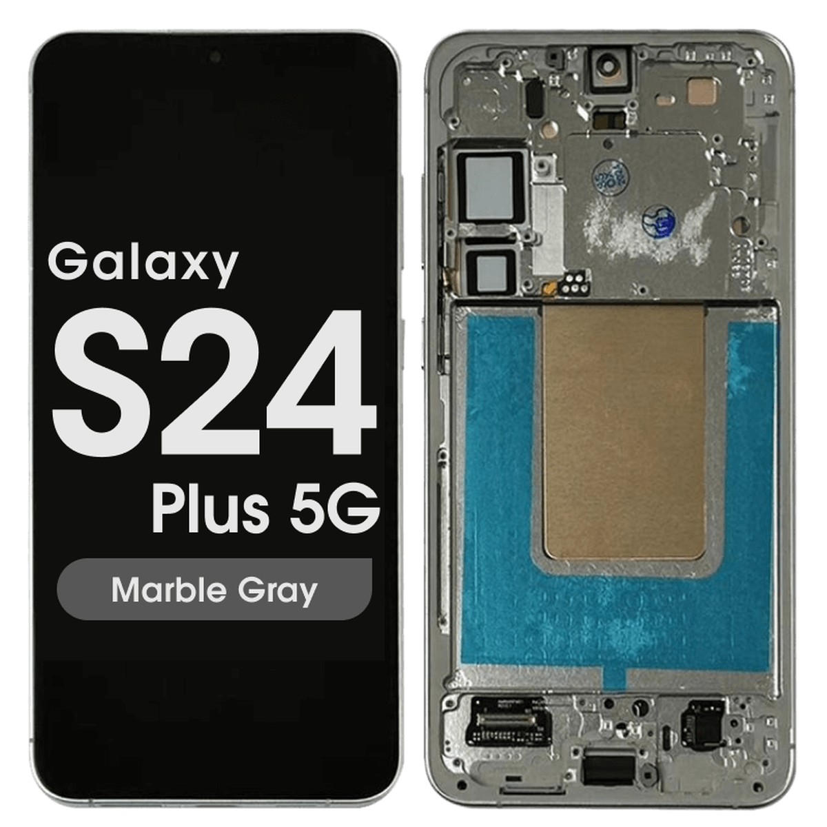 Pantalla OLED con táctil + marco Reacondicionado para Galaxy S24 Plus 5G (S926), Versión US, Marble Gray