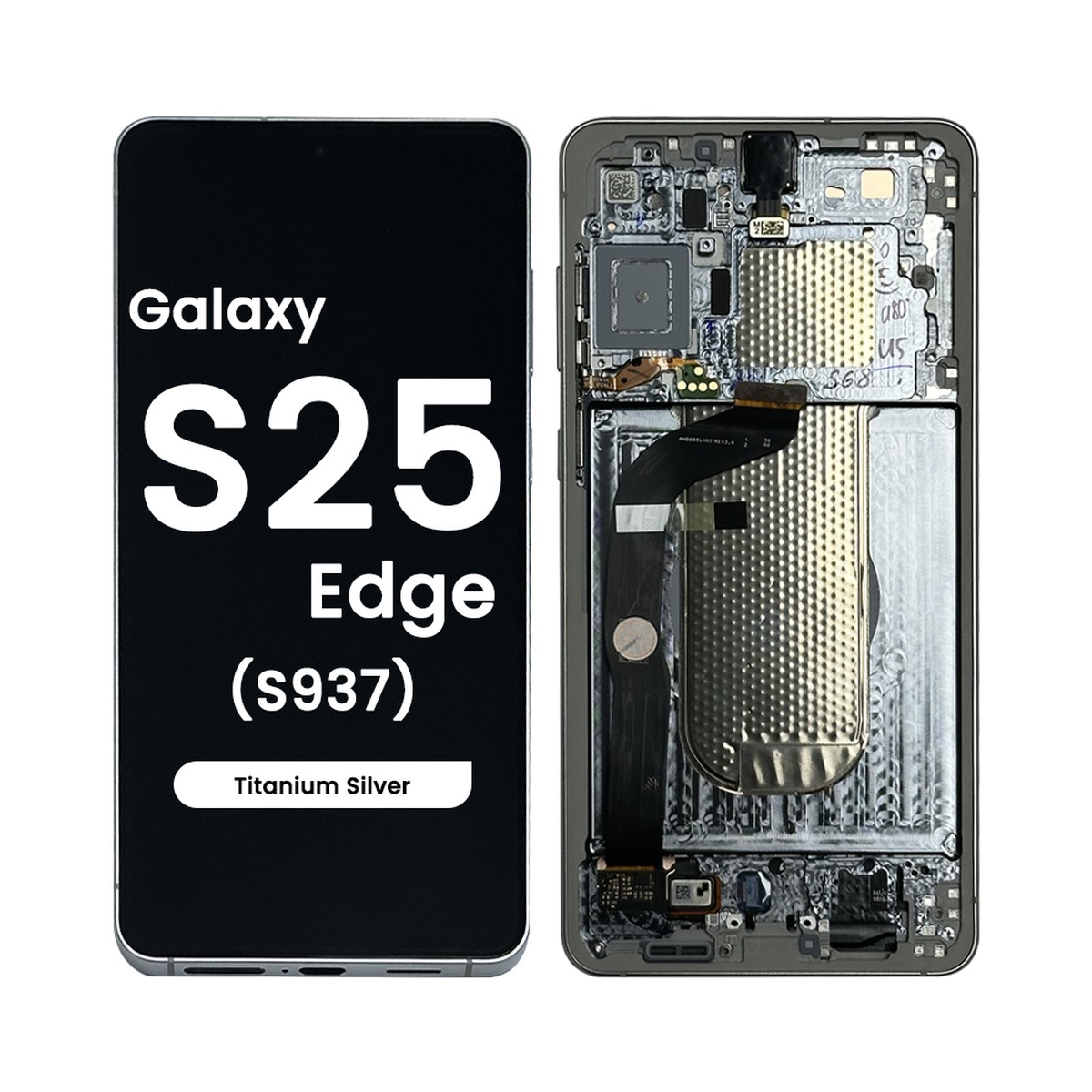Pantalla OLED con táctil + marco Reacondicionado para Galaxy S25 Edge (S937), Titanium Silver