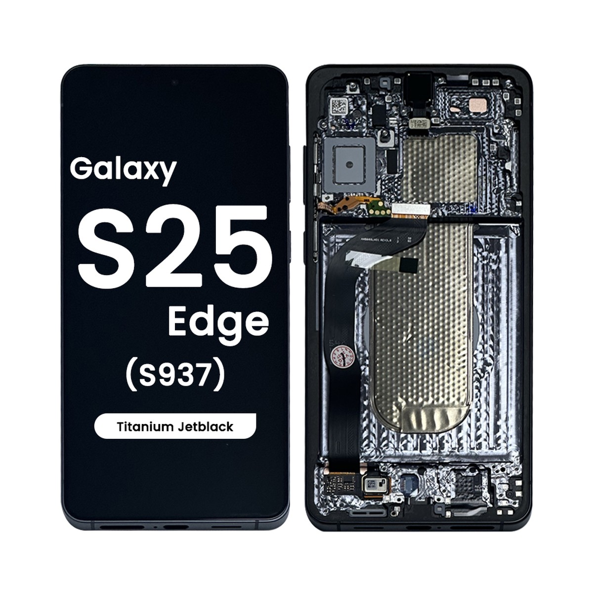 Pantalla OLED con táctil + marco Reacondicionado para Galaxy S25 Edge (S937), Titanium Jetblack