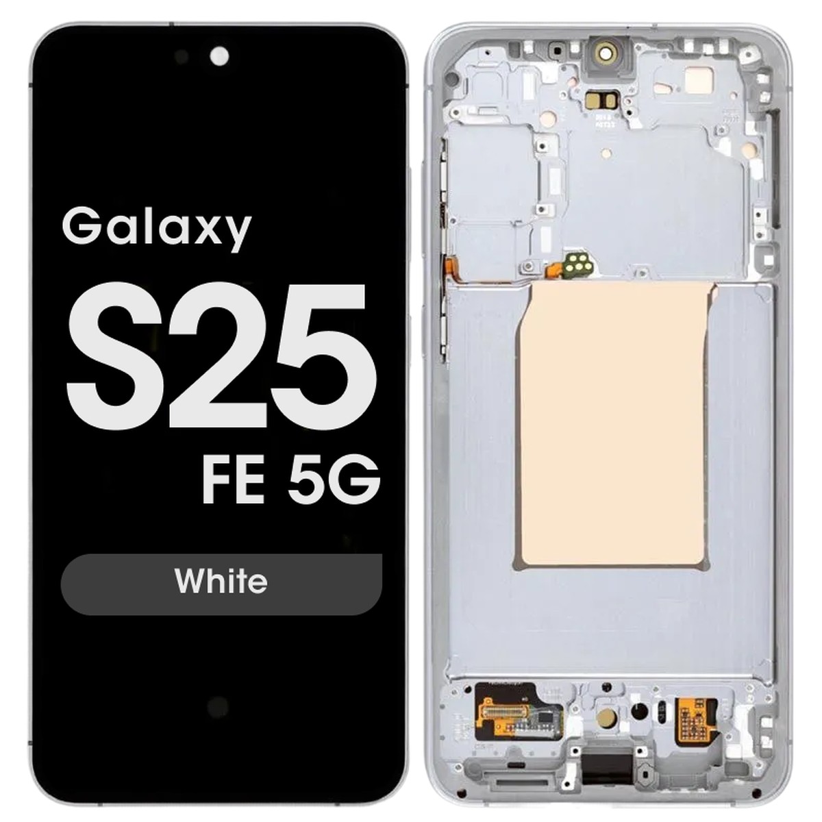 Pantalla OLED con táctil + marco Reacondicionado para Galaxy S25 FE 5G (S731), Versión US / Internacional, White