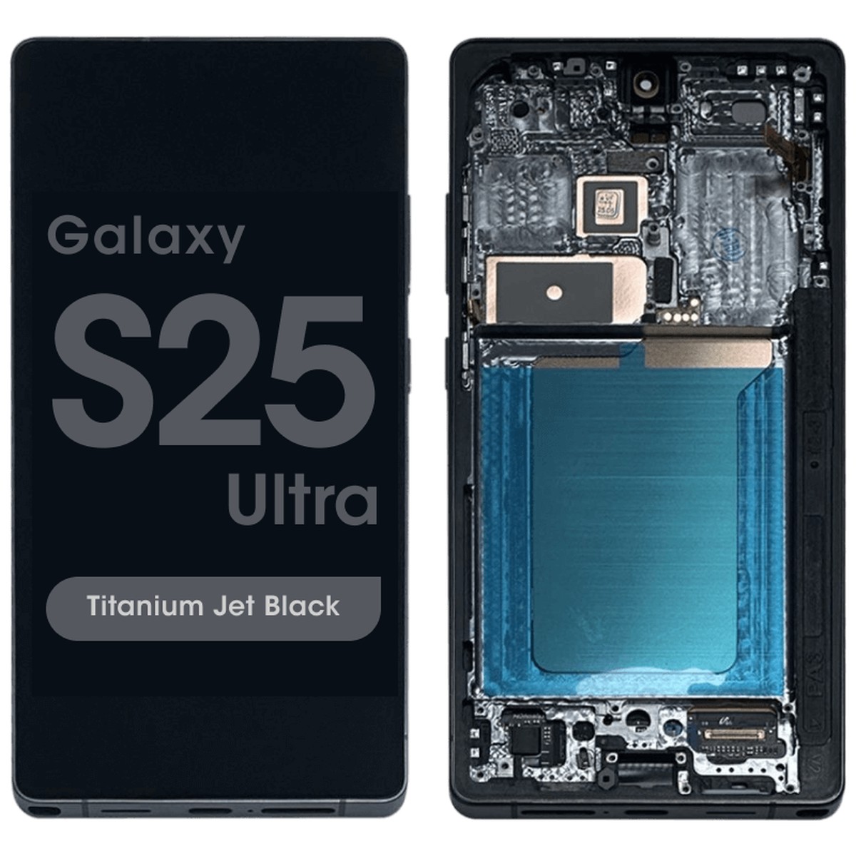 Pantalla OLED con táctil + marco Reacondicionado para Galaxy S25 Ultra (S938), Versión US / Internacional, Titanium Jet Black