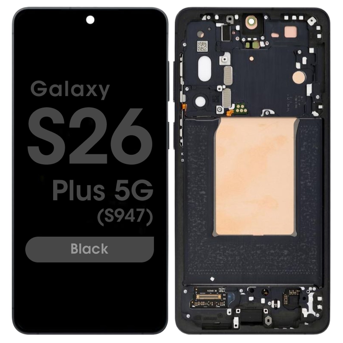 Pantalla OLED con táctil + marco Reacondicionado para Galaxy S26 Plus 5G (S947), Versión US / Internacional, Black