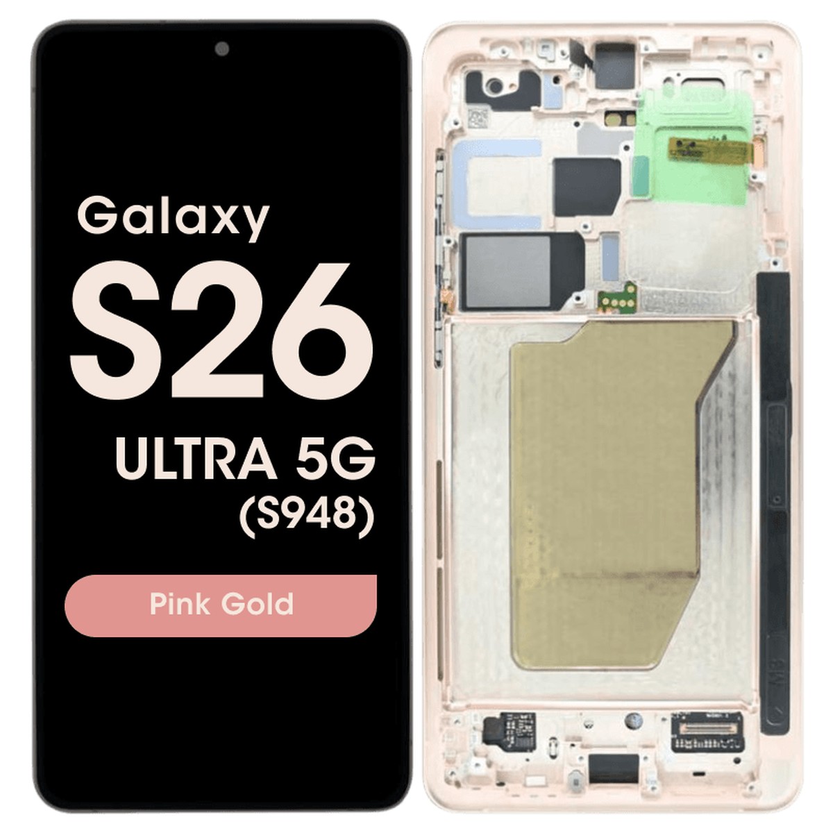Pantalla OLED con táctil + marco Reacondicionado para Galaxy S26 Ultra 5G (S948), Versión US / Internacional, Pink Gold
