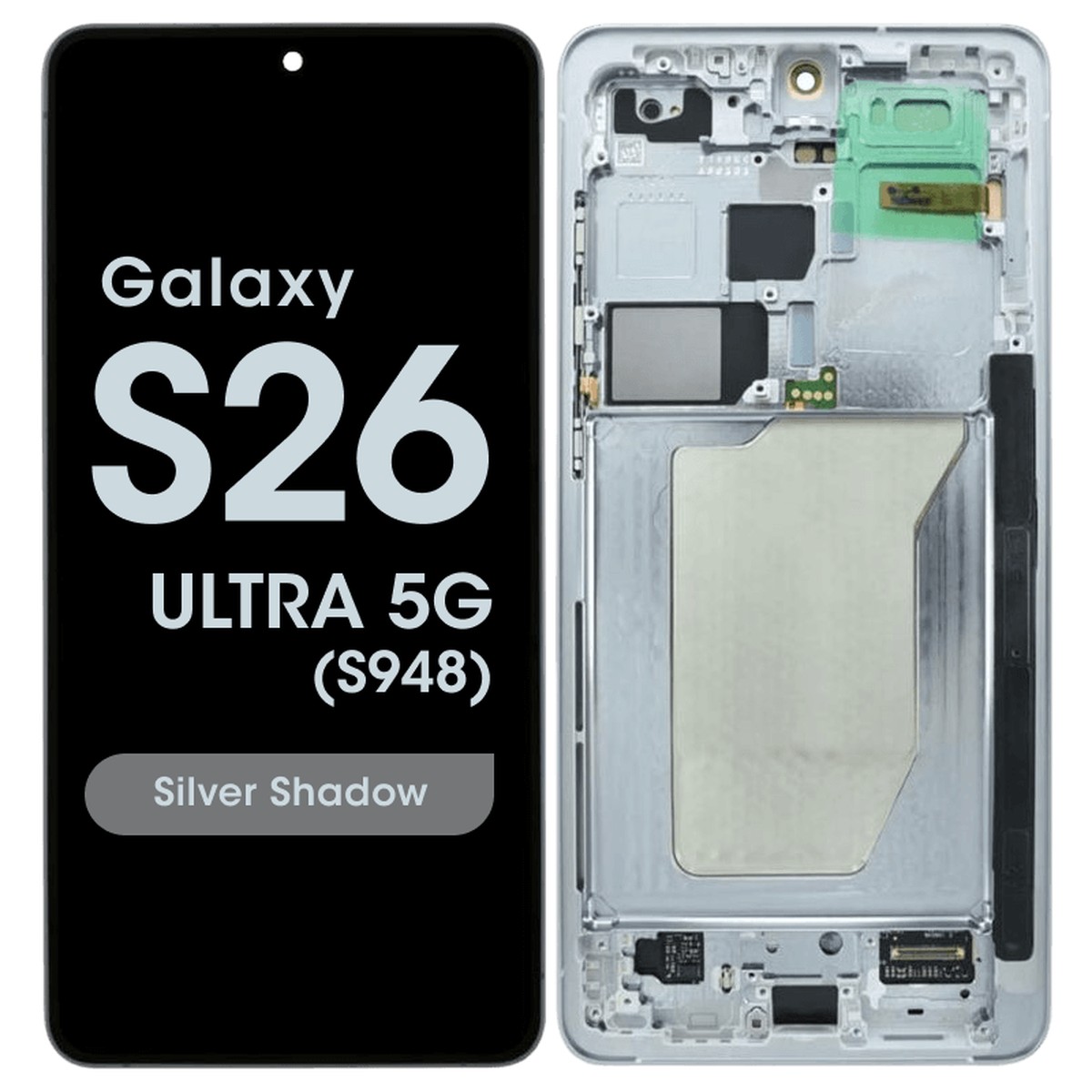 Pantalla OLED con táctil + marco Reacondicionado para Galaxy S26 Ultra 5G (S948), Versión US / Internacional, Silver Shadow
