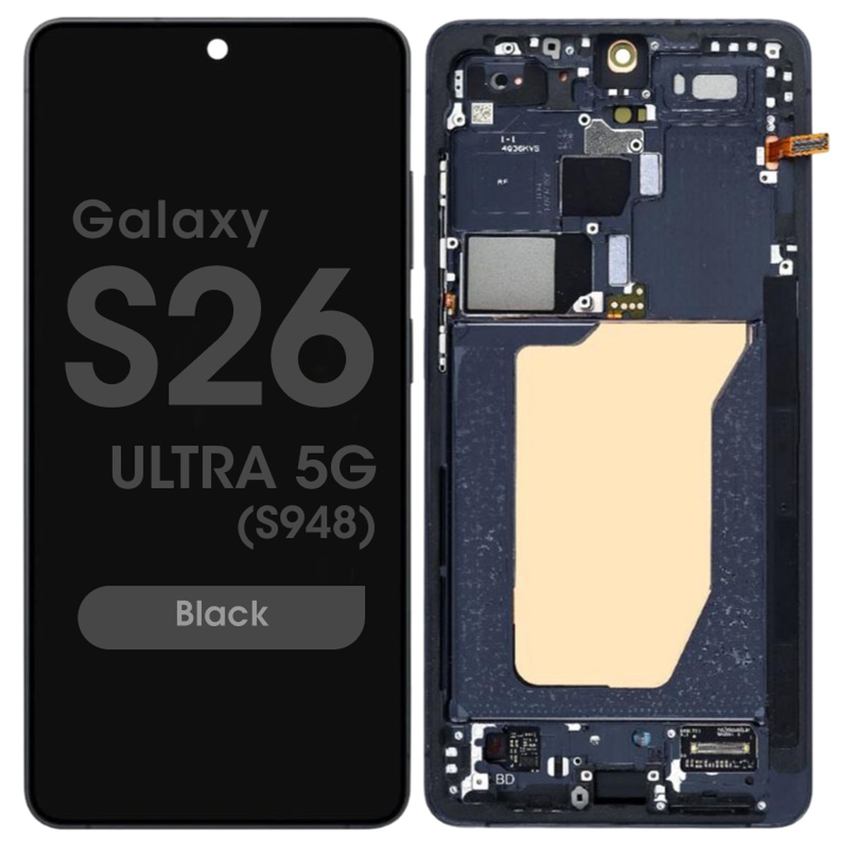 Pantalla OLED con táctil + marco Reacondicionado para Galaxy S26 Ultra 5G (S948), Versión US / Internacional, Black