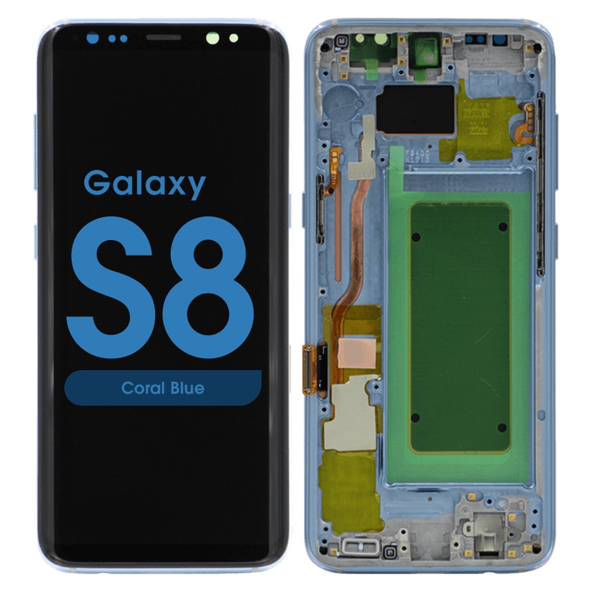 Pantalla OLED con táctil + marco Reacondicionado para Galaxy S8 (G950), Coral Blue