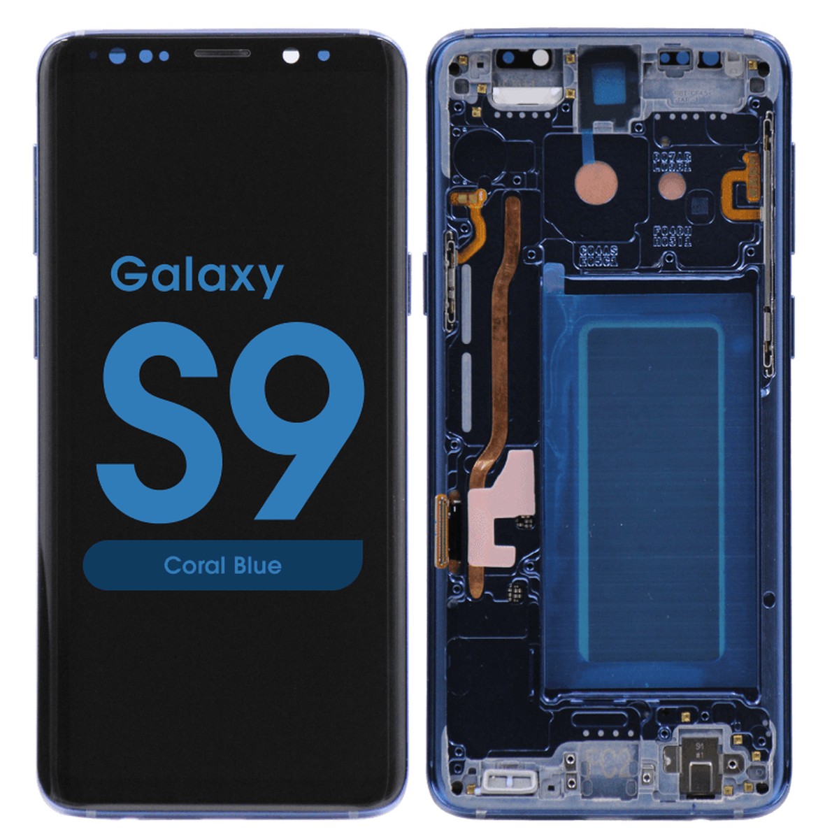 Pantalla OLED con táctil + marco Reacondicionado para Galaxy S9 (G960), Coral Blue