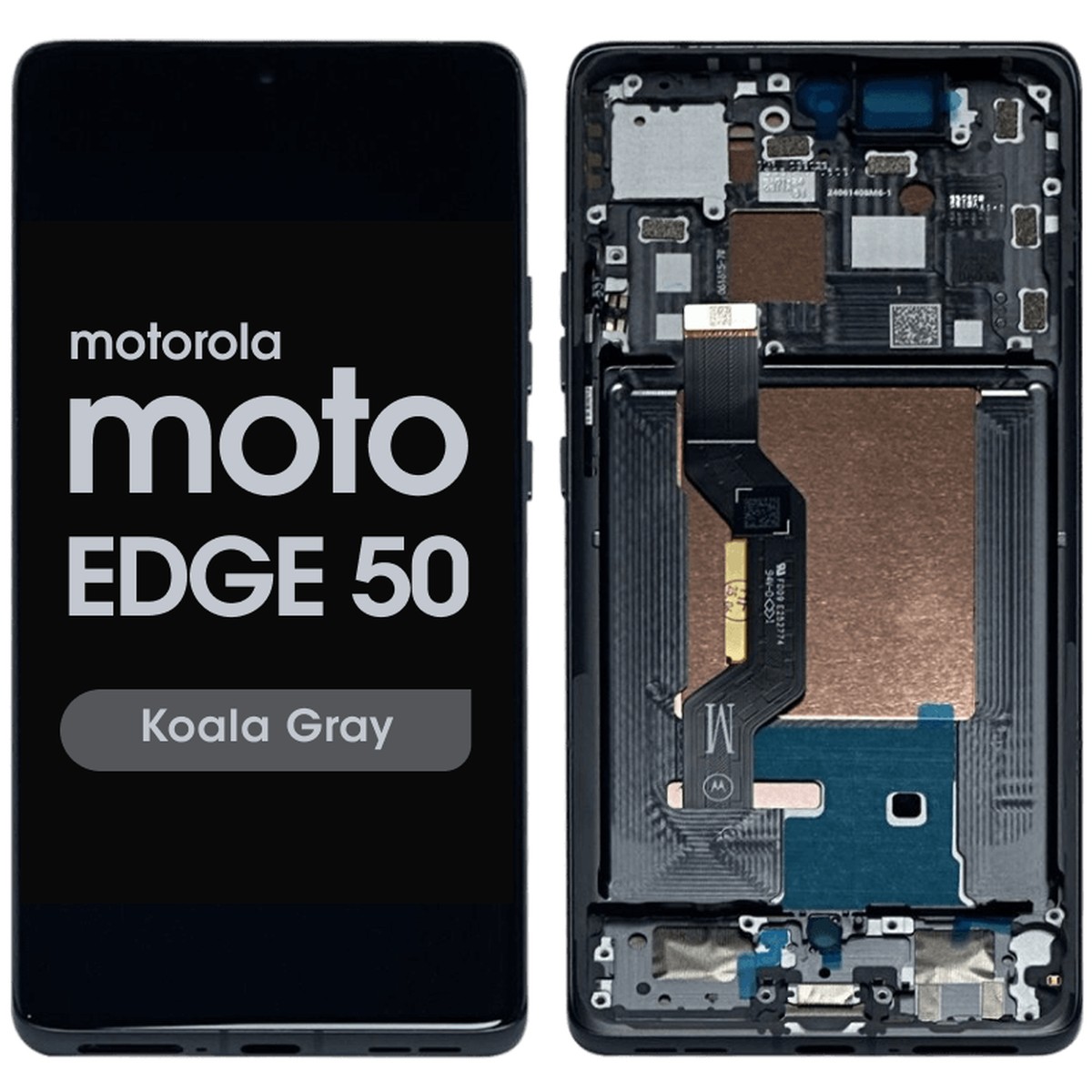 Pantalla OLED con táctil + marco Reacondicionado para Moto Edge 50 (XT2407), Koala Gray