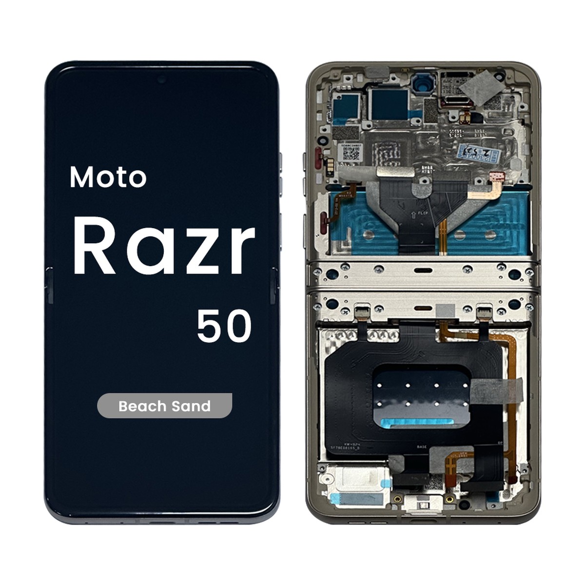 Pantalla OLED con táctil + marco Reacondicionado para Moto Razr / Razr 50 (XT2453), Beach Sand