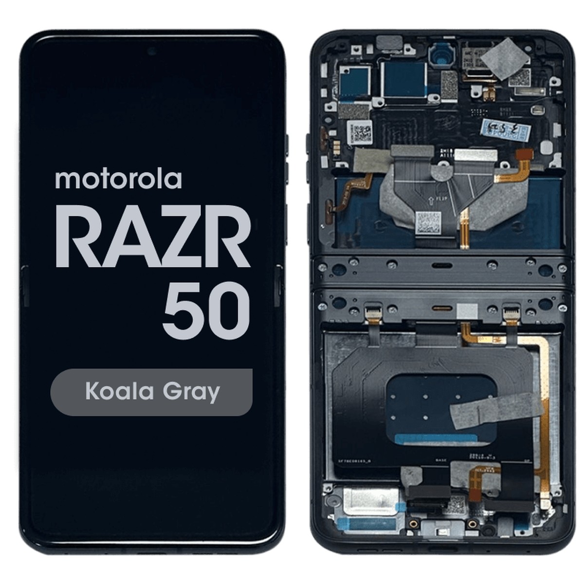 Pantalla OLED con táctil + marco Reacondicionado para Moto Razr / Razr 50 (XT2453), Koala Gray