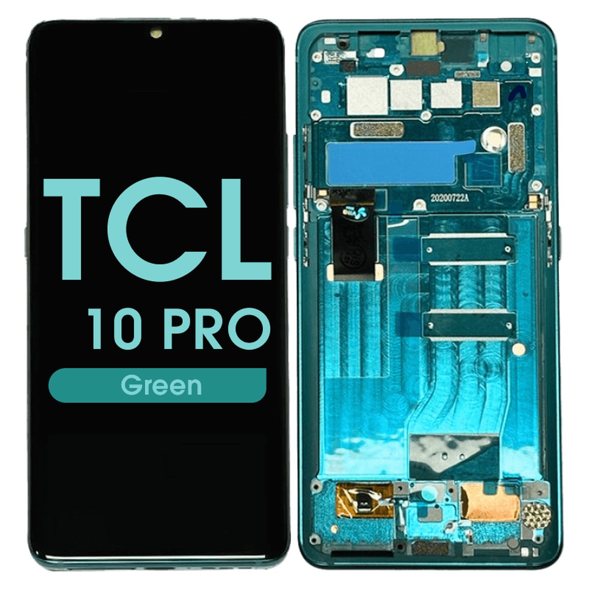 Pantalla OLED con táctil + marco Reacondicionado para TCL 10 Pro (T799B), Green