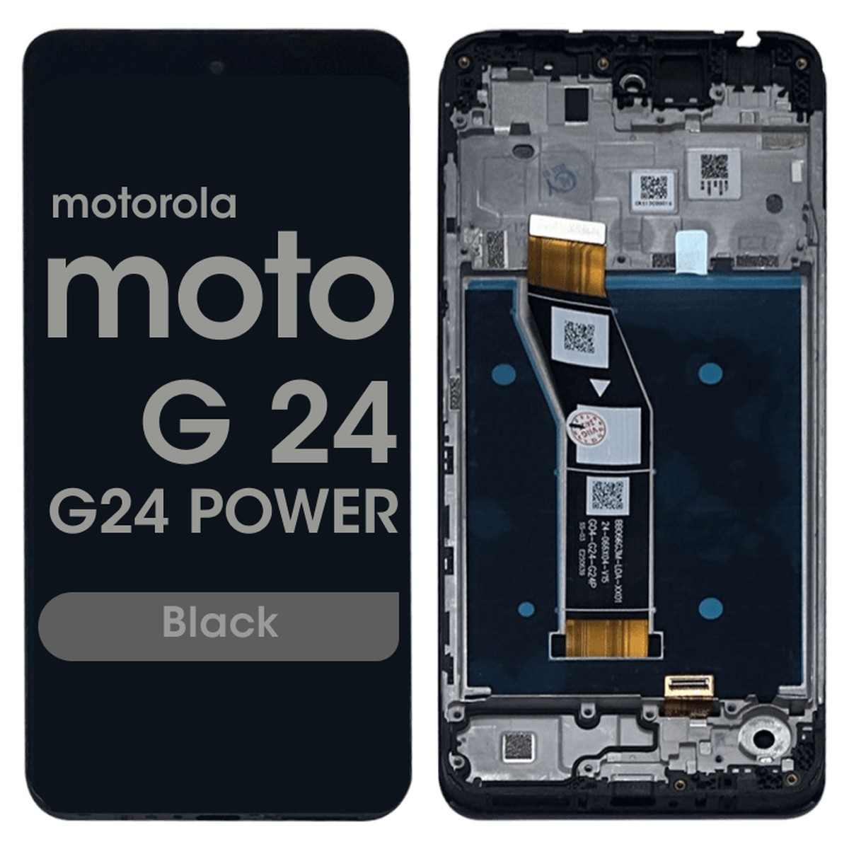 Pantalla con táctil con marco Reacondicionado para Moto G24 / G24 Power (XT2423), Black