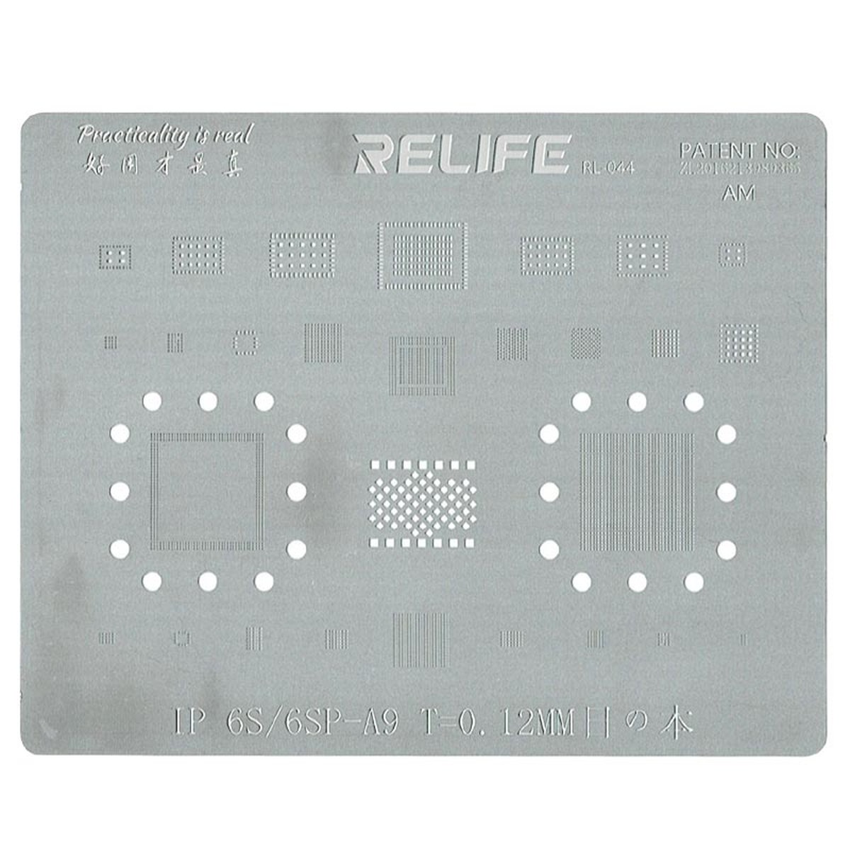 Malla de plantilla de estaño RL-044 Serie Kongzhen A9 Relife para iPhone 6S / 6SP (0.12mm)