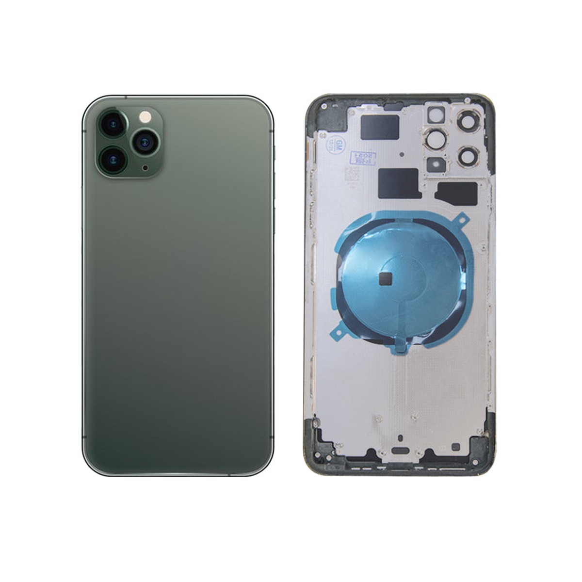 Carcasa trasera para iPhone 11 Pro Max, verde medianoche