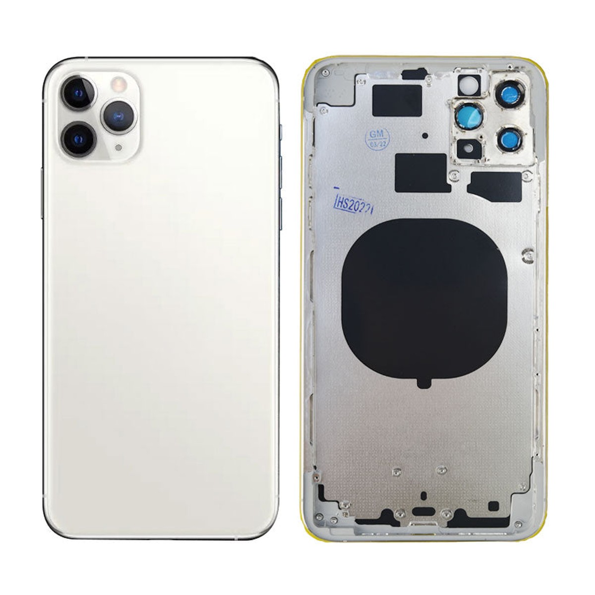 Carcasa trasera para iPhone 11 Pro Max, plateado