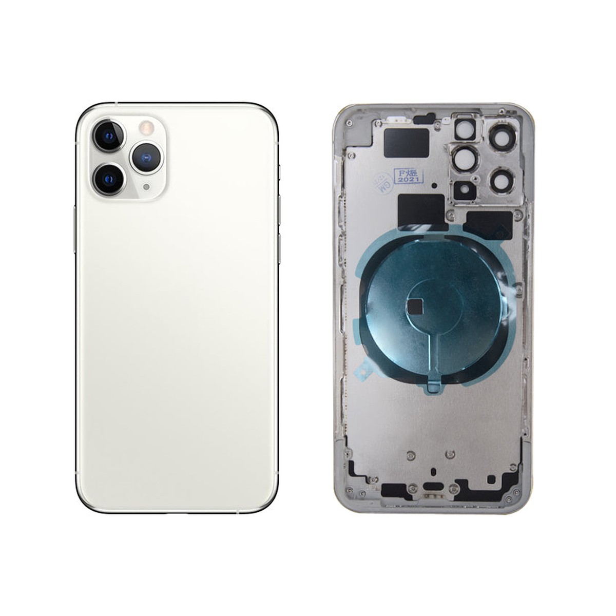 Carcasa trasera para iPhone 11 Pro, plateado
