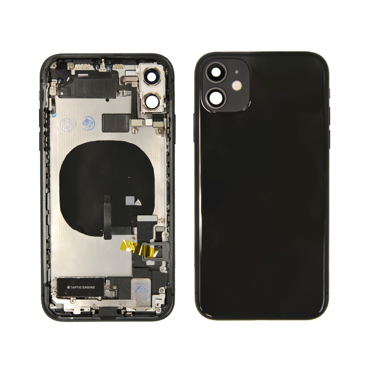 Conjunto de chasis y carcasa trasera con piezas pequeñas preinstaladas para iPhone 11, negro