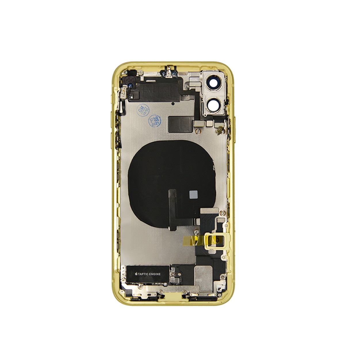 Conjunto de chasis y carcasa trasera con piezas pequeñas preinstaladas para iPhone 11, amarillo — imagen 3