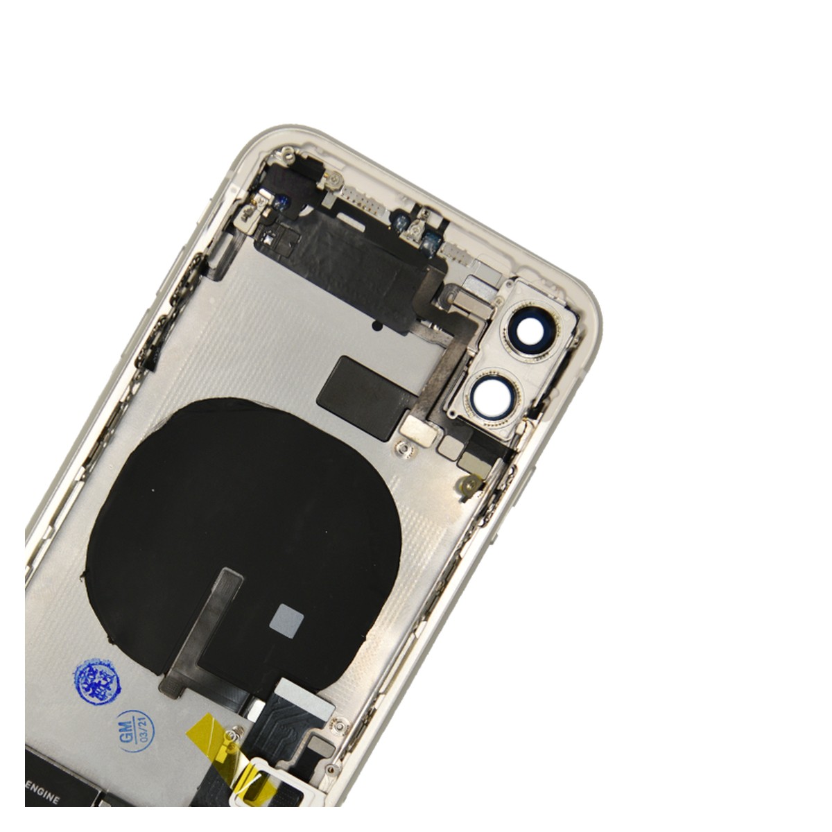 Conjunto de chasis y carcasa trasera con piezas pequeñas preinstaladas para iPhone 11, blanco — imagen 5