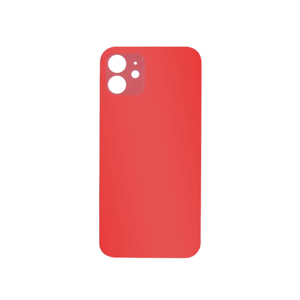 Cristal trasero con adhesivo para iPhone 12, rojo (orificio grande de cámara) — imagen 2