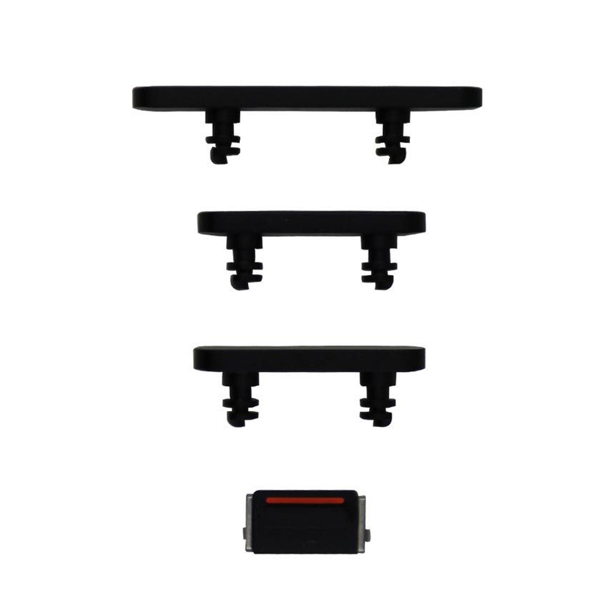 Juego de botones rígidos para iPhone 12, negro (volumen, encendido, silencio)