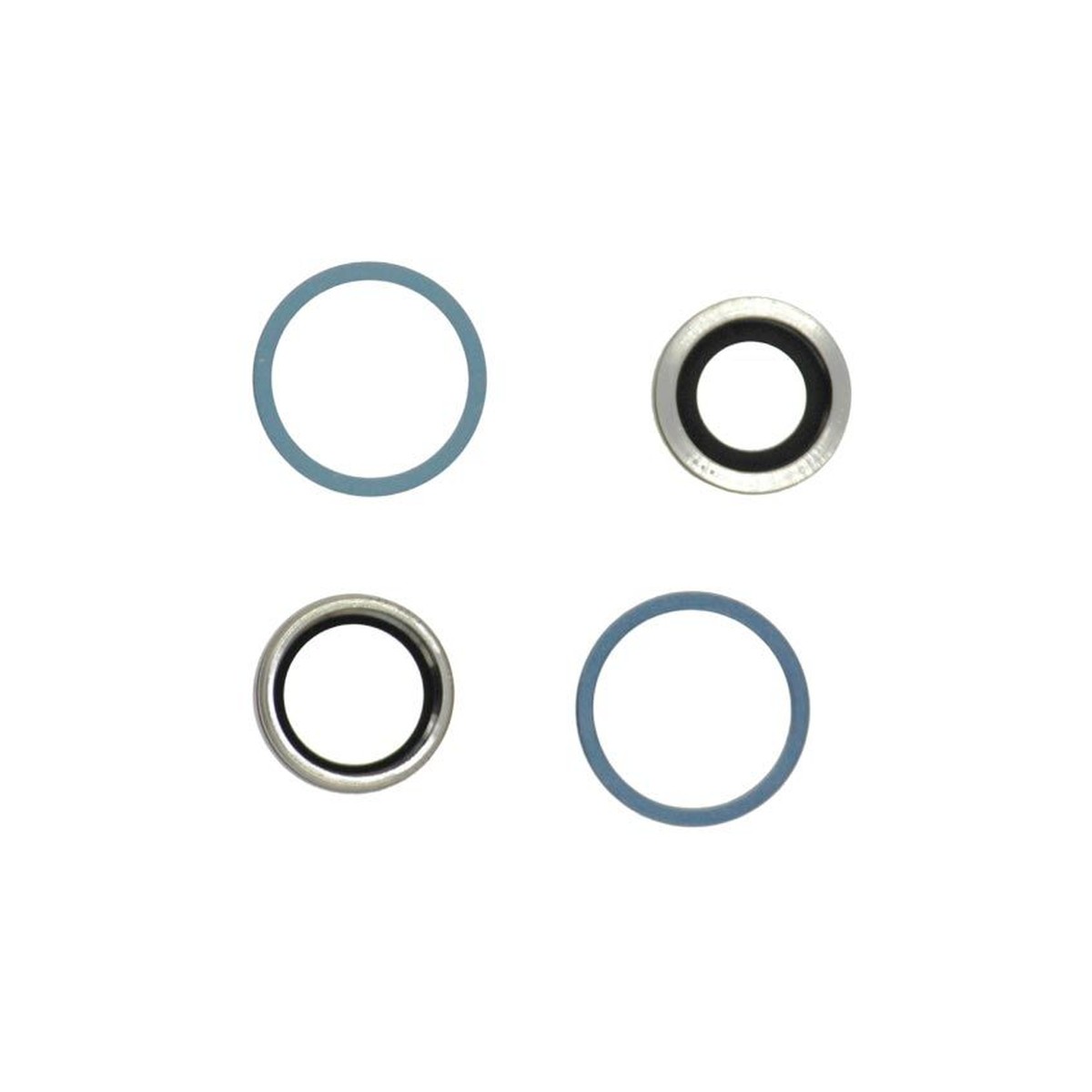 Lente de cámara trasera con anillos para iPhone 12 / iPhone 12 Mini, azul