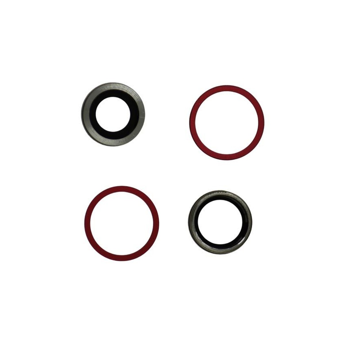 Lente de cámara trasera con anillos para iPhone 12 / iPhone 12 Mini, rojo