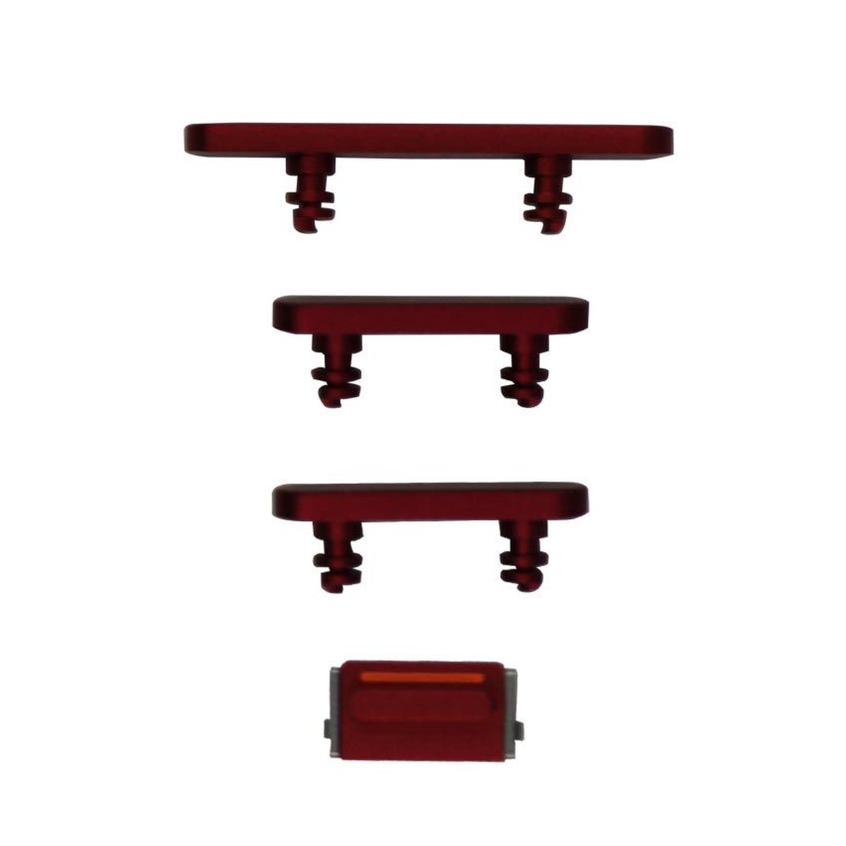 Juego de botones rígidos para iPhone 12 Mini, rojo (volumen, encendido, silencio)