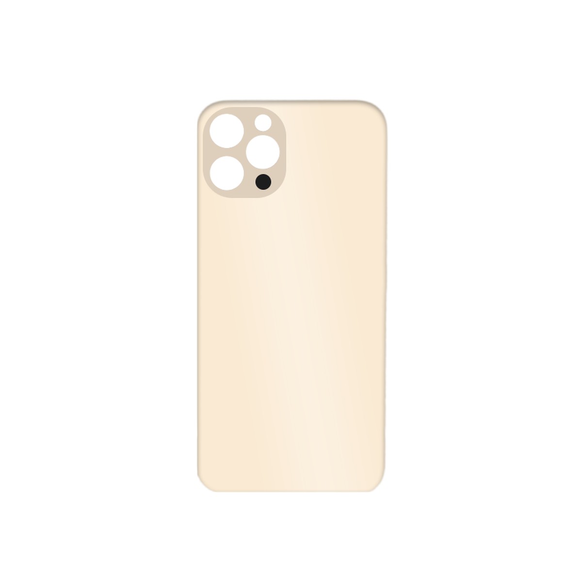Cristal trasero con adhesivo para iPhone 12 Pro, dorado (orificio grande de cámara) — imagen 2