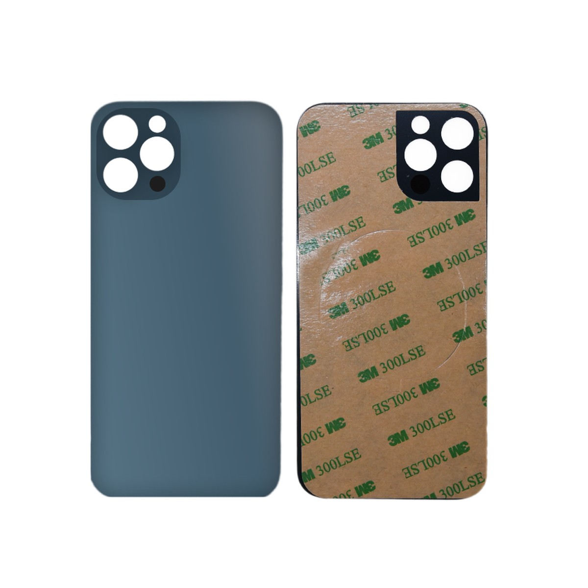 Cristal trasero con adhesivo para iPhone 12 Pro, azul Pacífico (orificio grande de cámara)