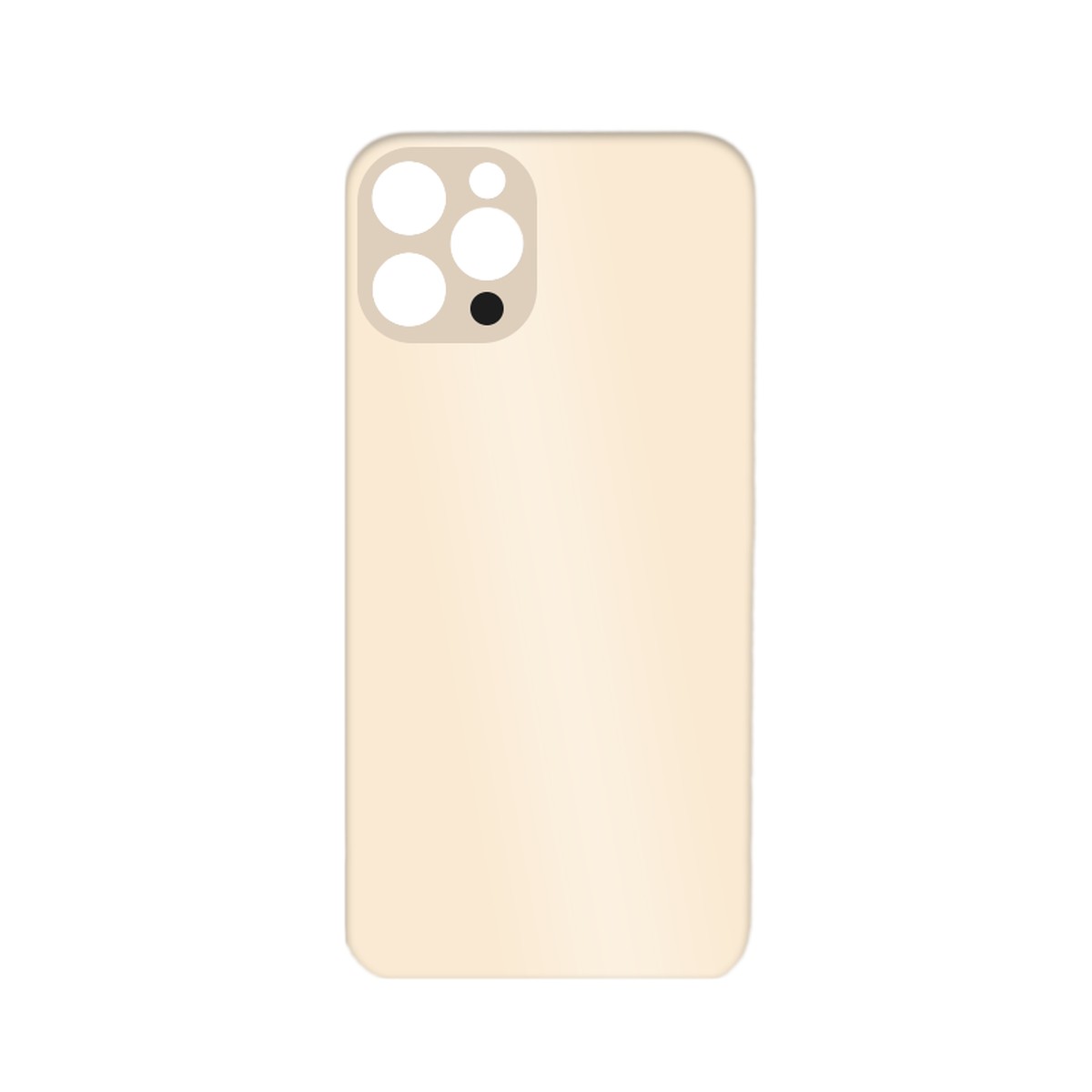 Cristal trasero con adhesivo para iPhone 12 Pro Max, dorado (orificio grande de cámara) — imagen 2