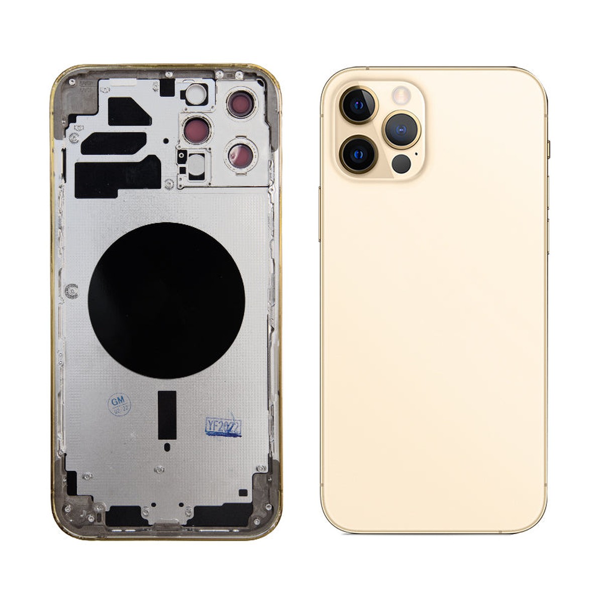 Carcasa trasera para iPhone 12 Pro Max, dorado