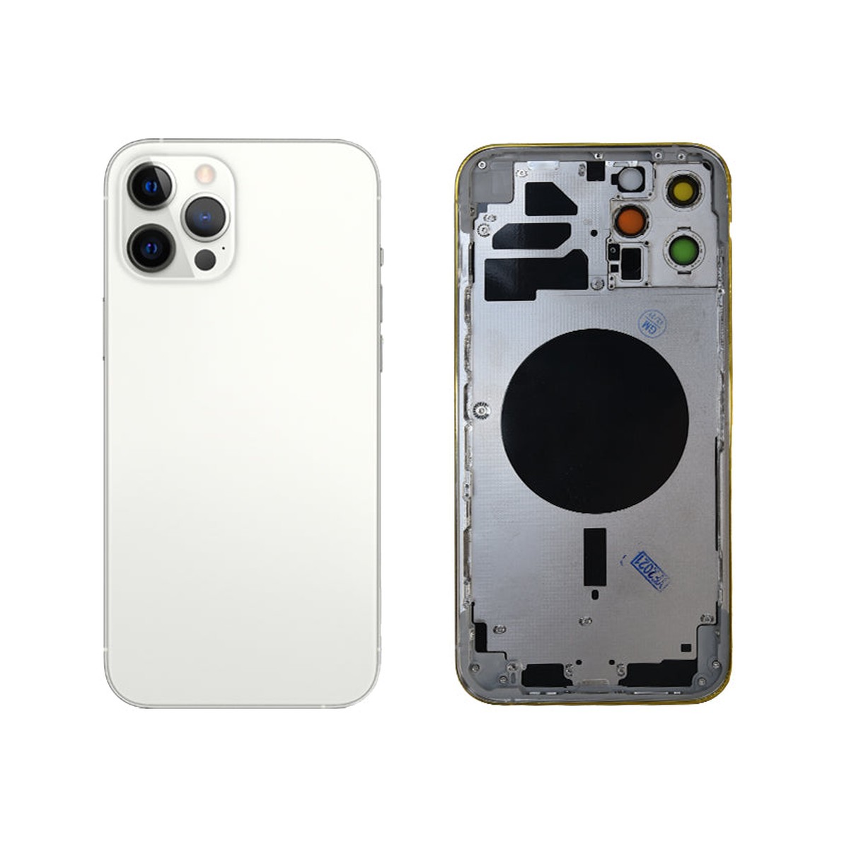 Carcasa trasera para iPhone 12 Pro Max, plateado