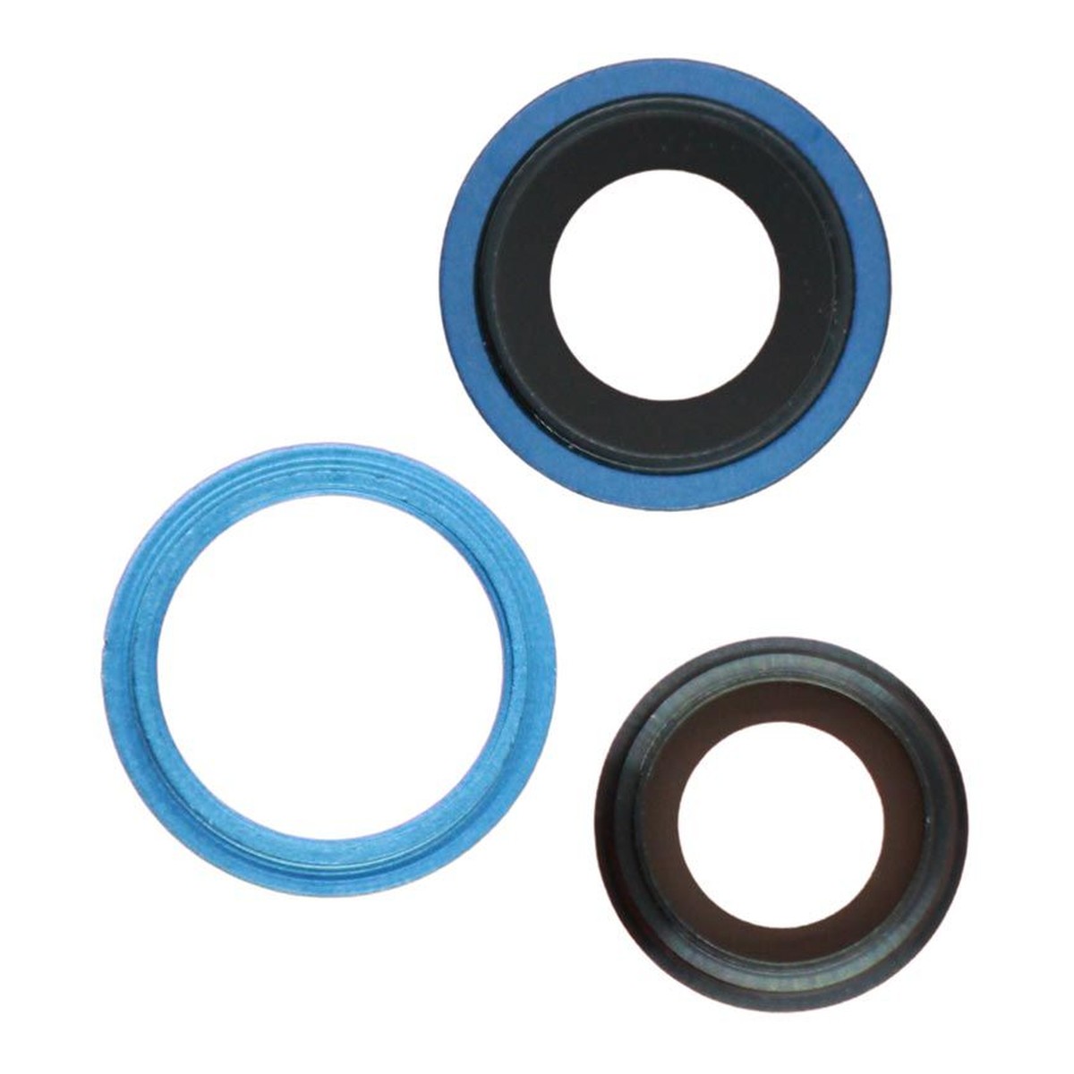 Lente de cámara trasera con anillos para iPhone 13 / iPhone 13 Mini, azul