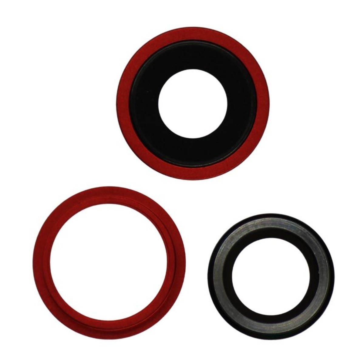 Lente de cámara trasera con anillos para iPhone 13 / iPhone 13 Mini, rojo