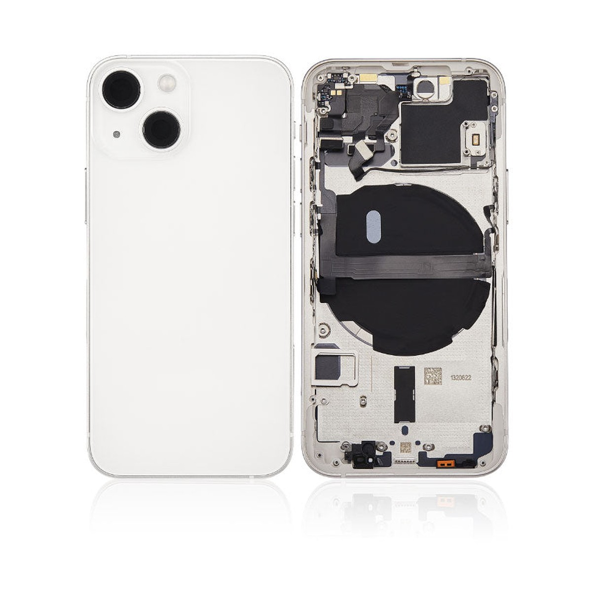 Carcasa trasera con piezas pequeñas preinstaladas para iPhone 13 Mini, luz estelar