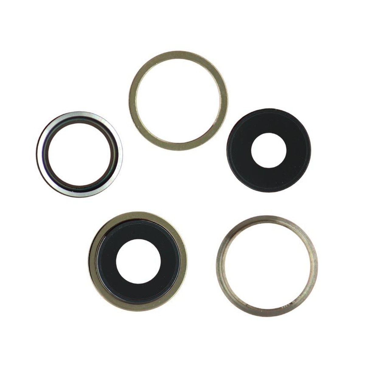 Lente de cámara trasera con anillos para iPhone 13 Pro / iPhone 13 Pro Max, dorado