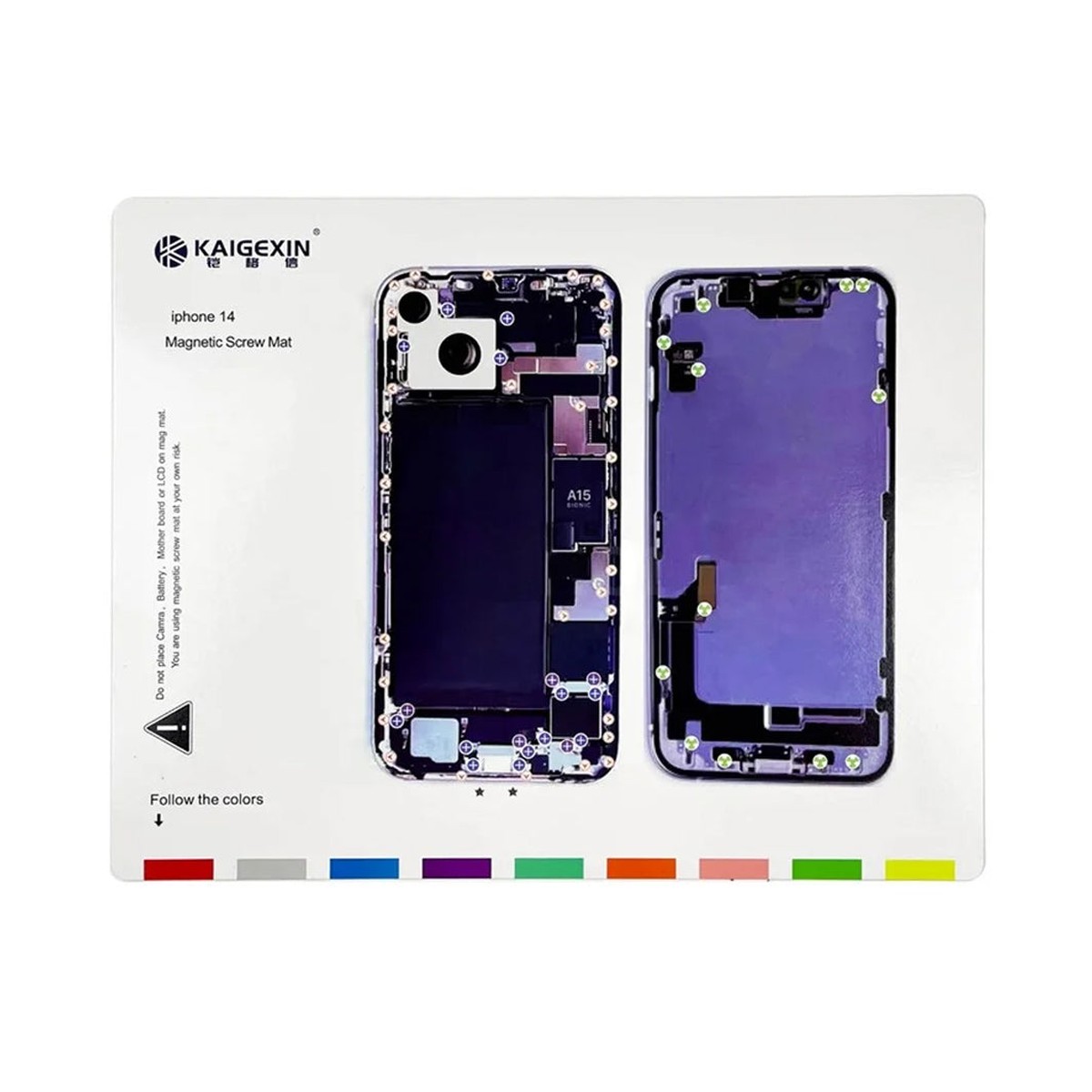 Plantilla magnética de tornillos para iPhone 14