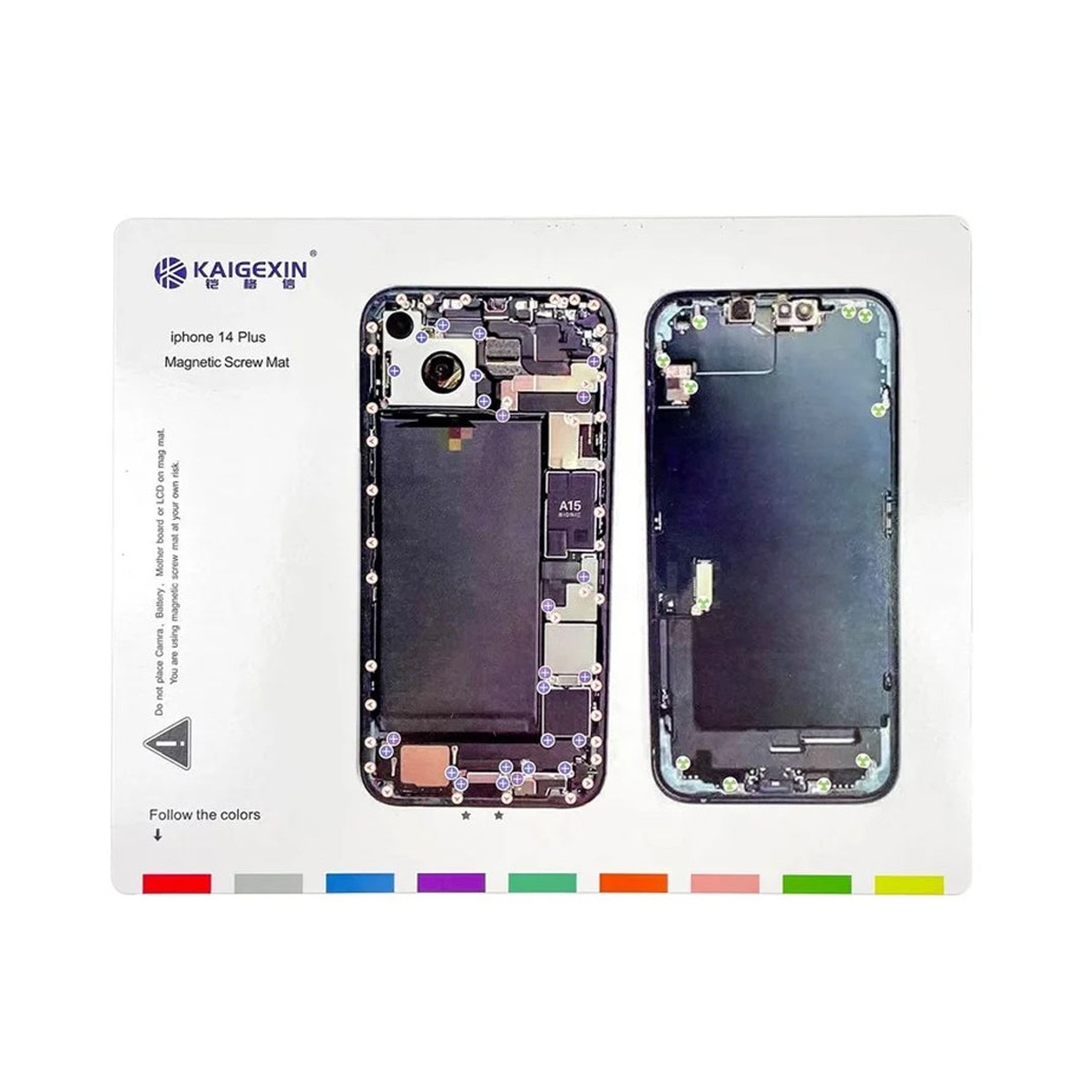 Plantilla magnética de tornillos para iPhone 14 Plus