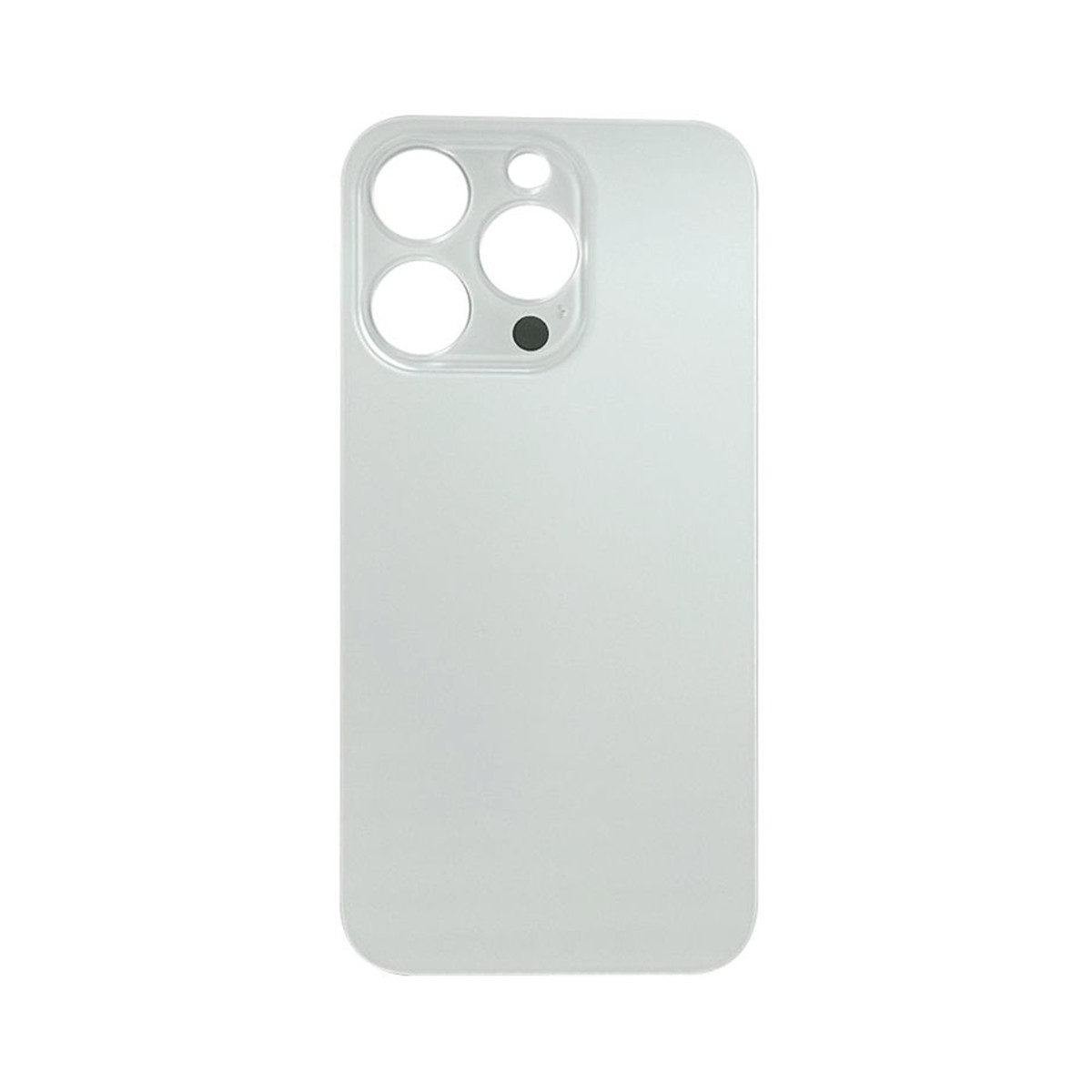 Cristal trasero con adhesivo para iPhone 14 Pro, plateado (orificio grande de cámara)