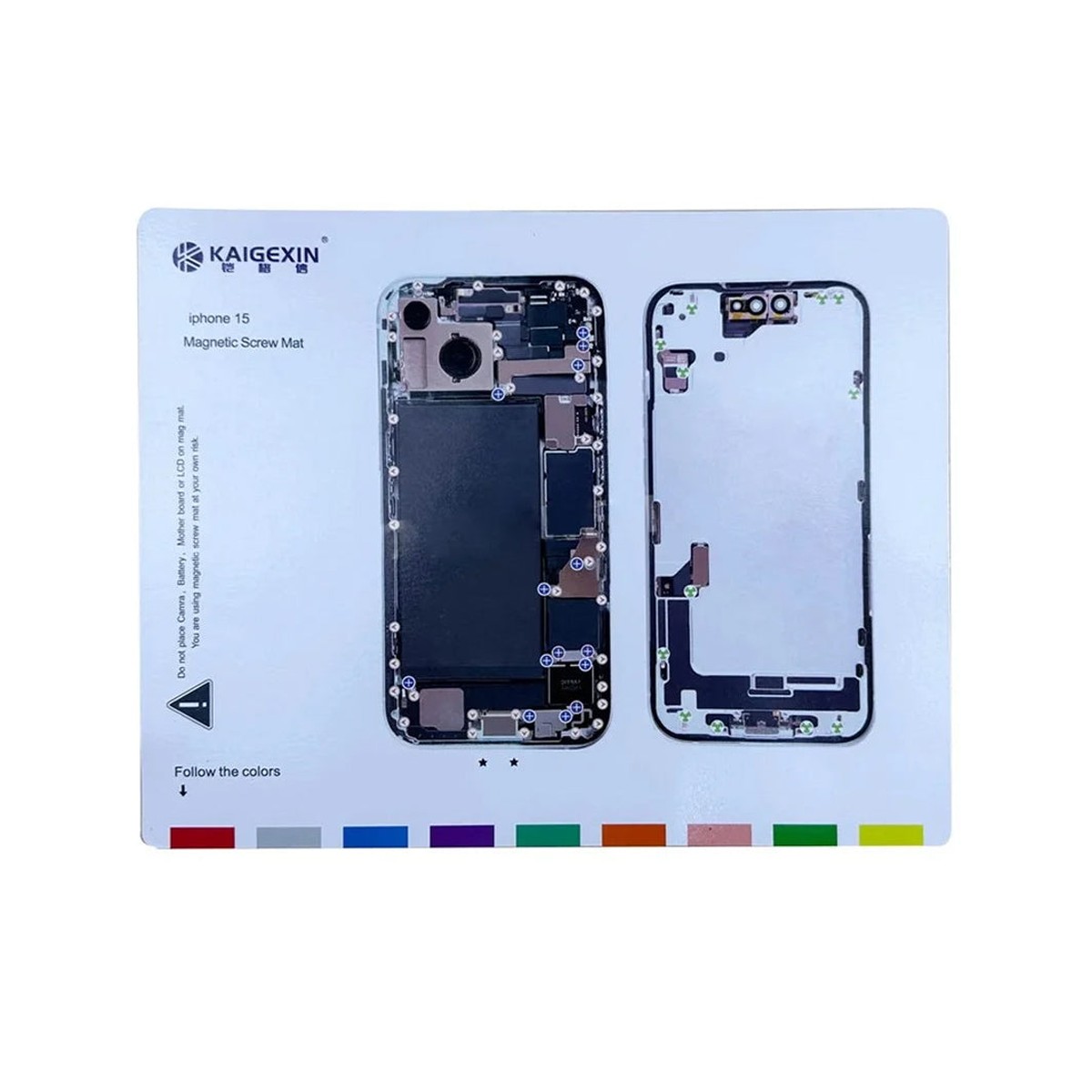 Plantilla magnética de tornillos para iPhone 15