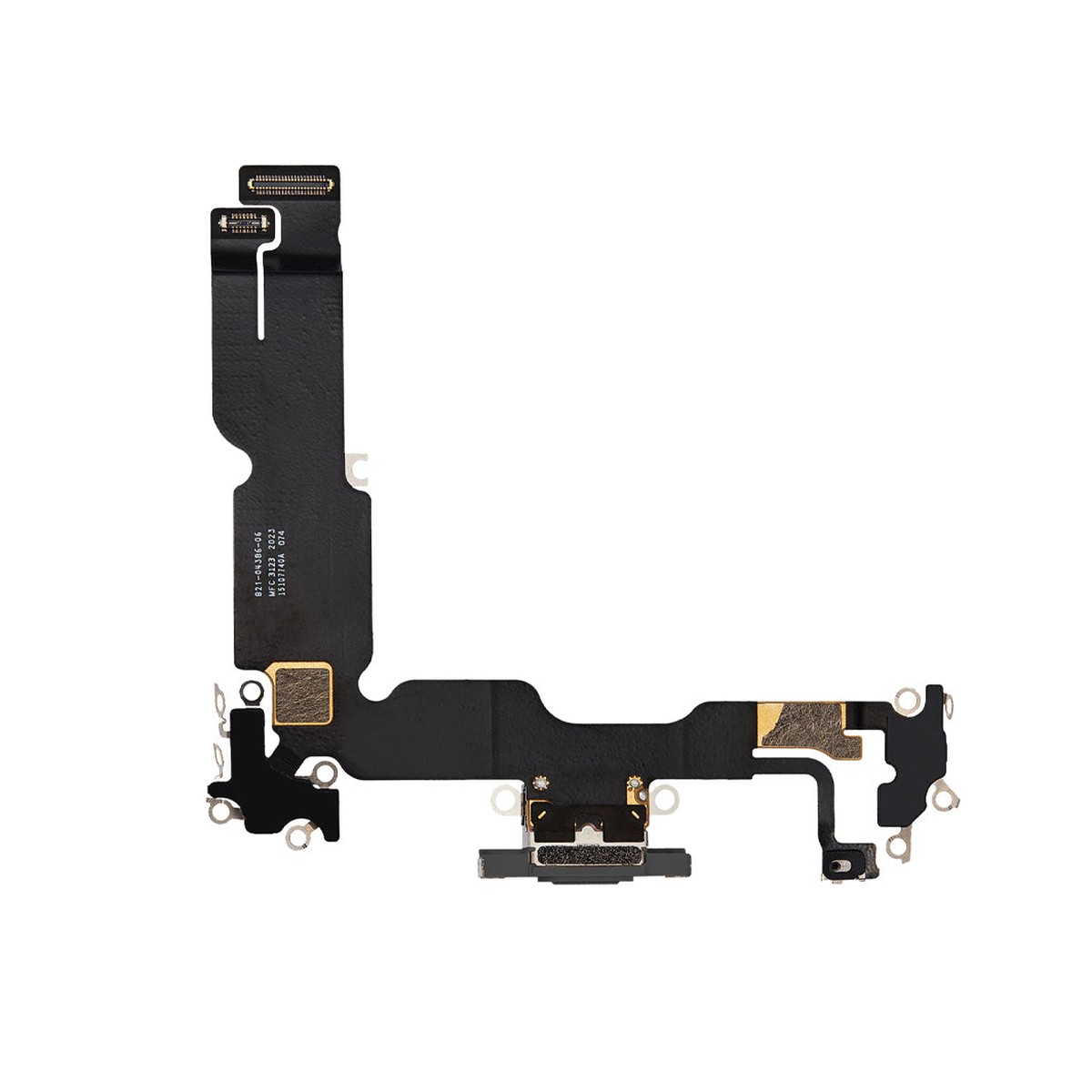 Cable flex con conector de puerto de carga para iPhone 15 Plus, negro — imagen 2